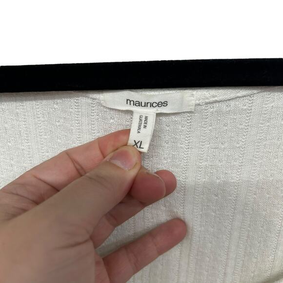 Romantic Layers Textured Knit Top Maurices White Puff Sleeve‎ XL - Picture 4 of 6